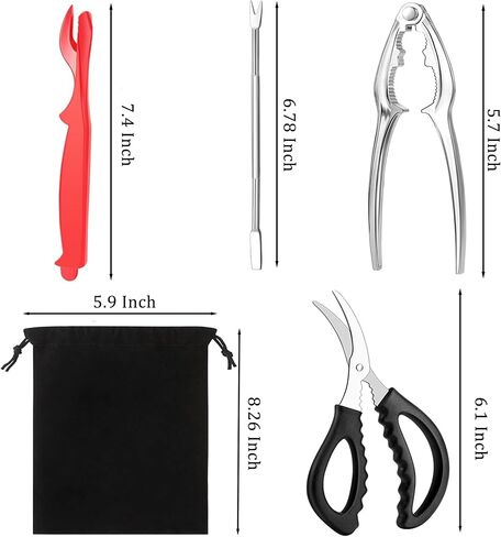 مجموعة أدوات المأكولات البحرية مكونة من 8 قطع، ومفرقعات وأدوات سرطان البحر، وأداة تكسير أرجل السلطعون، و2 مفرقعات أرجل السلطعون، و2 شوكة سرطان البحر من الفولاذ المقاوم للصدأ، و2 مقشرة جراد البحر، ومقصين للسلطعون، و1 حقيبة تخزين in Kuwait