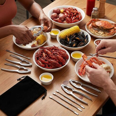 مجموعة أدوات المأكولات البحرية مكونة من 8 قطع، ومفرقعات وأدوات سرطان البحر، وأداة تكسير أرجل السلطعون، و2 مفرقعات أرجل السلطعون، و2 شوكة سرطان البحر من الفولاذ المقاوم للصدأ، و2 مقشرة جراد البحر، ومقصين للسلطعون، و1 حقيبة تخزين in Kuwait