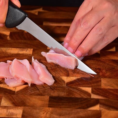 سكين تقطيع رونداونو، سكين إزالة العظام، شفرة حلاقة حادة شبه صلبة مقاس 6 بوصة لتقطيع اللحوم، شفرات من الفولاذ المقاوم للصدأ عالي الكربون مع مقبض مريح مانع للانزلاق in Kuwait