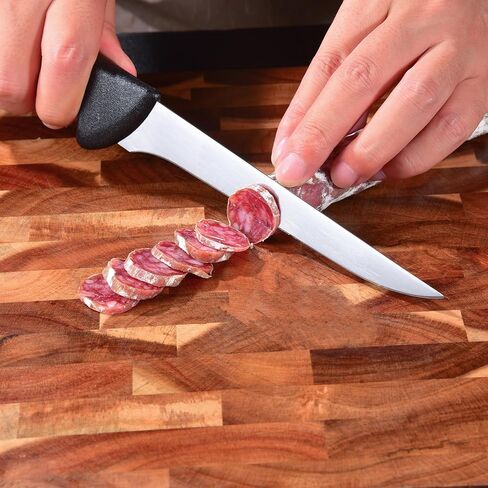 سكين تقطيع رونداونو، سكين إزالة العظام، شفرة حلاقة حادة شبه صلبة مقاس 6 بوصة لتقطيع اللحوم، شفرات من الفولاذ المقاوم للصدأ عالي الكربون مع مقبض مريح مانع للانزلاق in Kuwait