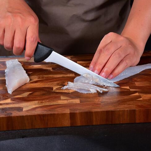 سكين تقطيع رونداونو، سكين إزالة العظام، شفرة حلاقة حادة شبه صلبة مقاس 6 بوصة لتقطيع اللحوم، شفرات من الفولاذ المقاوم للصدأ عالي الكربون مع مقبض مريح مانع للانزلاق in Kuwait