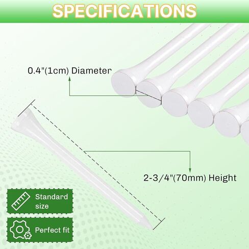 Bamboo Golf Tees 1000/500 PCS 2-3/4 inch Length | Professional Natural Bamboo Golf Tees, Durable and Low Friction in Saudi Arabia