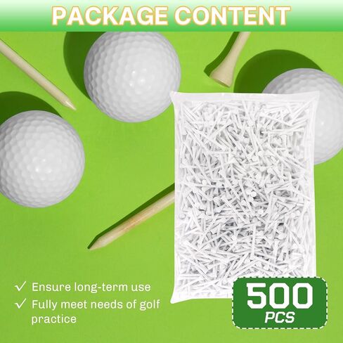 Bamboo Golf Tees 1000/500 PCS 2-3/4 inch Length | Professional Natural Bamboo Golf Tees, Durable and Low Friction in Saudi Arabia