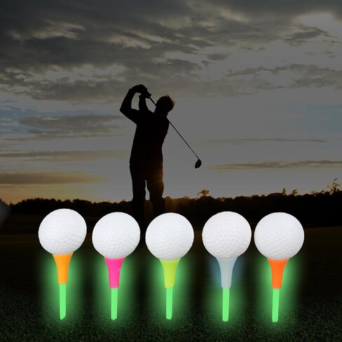 KOFULL Glow-in-The-Dark Golf Tees | 24pcs 3-1/4" Rubber Cushion Top Plastic Golf Tees | Cool Golf Accessories and Golf Gifts for Men in Kuwait