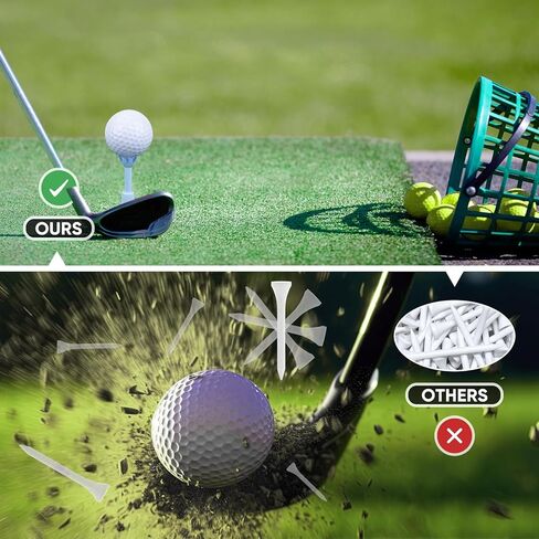 Adjustable Golf Tees - Unbreakable Rubber Golf Tees for Mats & Driving Range Tee, Flight Path Golf Simulator Tees Golf Accessories - 3 Pack in Saudi Arabia