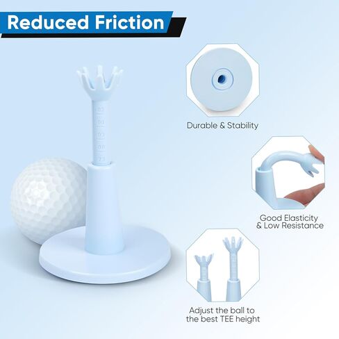 Adjustable Golf Tees - Unbreakable Rubber Golf Tees for Mats & Driving Range Tee, Flight Path Golf Simulator Tees Golf Accessories - 3 Pack in Saudi Arabia