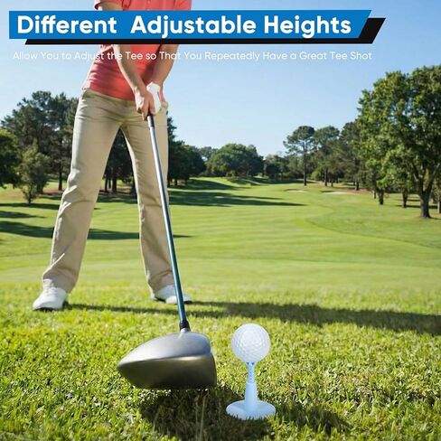 Adjustable Golf Tees - Unbreakable Rubber Golf Tees for Mats & Driving Range Tee, Flight Path Golf Simulator Tees Golf Accessories - 3 Pack in Saudi Arabia