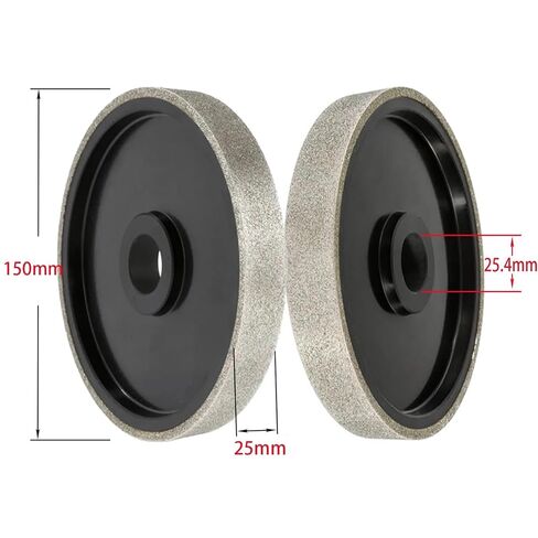 6 Inch Diamond Grinding Wheel 150x25x25.4mm Electroplated Parallel Jade Carbide Alloy Steel Grinding Tool with Reducing Sleeve(2000) in Saudi Arabia