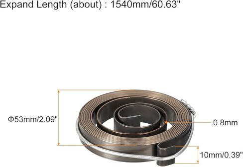 Generic Drill Press Spring Drill Press Quill Feed Return Coil Spring Assembly Spring Steel Chemical Blackening Finish 1540mm Expand Long 53 x 10 x 0.8mm 2 Pcs in Saudi Arabia