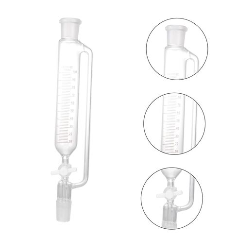 OUNONA Cylindrical Glass Separatory Funnel Tapered Design for Liquid Separation Pressure Equalizing Distiller for Laboratory Schools and Factories in Saudi Arabia