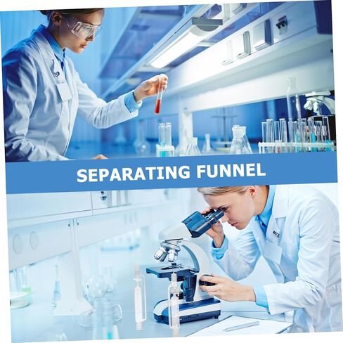 OUNONA Cylindrical Glass Separatory Funnel Tapered Design for Liquid Separation Pressure Equalizing Distiller for Laboratory Schools and Factories in Saudi Arabia