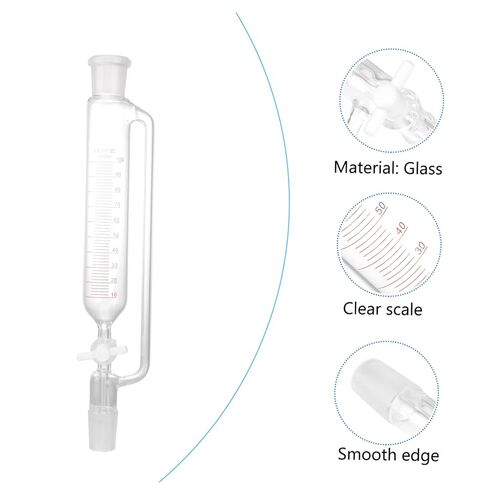Cylindrical Separatory Funnel Stopcock for Laboratory Use Easy Liquid Separation for Densities Experimental Glassware for Schools and Science Labs in Saudi Arabia