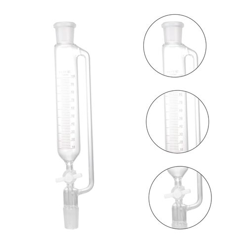 Cylindrical Separatory Funnel with PTFE Stopcock Laboratory Distillation Device for Liquid Separation Design for Scientific Experiments and Education in Saudi Arabia