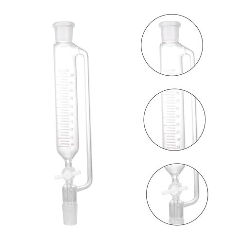 Veemoon Glass Funnel with Piston for Liquid Separation Chemistry Laboratory Cylindrical Design for Accurate Distillation and Experimentation in Saudi Arabia