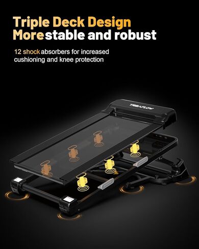 TREAFLOW Treadmill with 0-25% Auto Incline, 3.5 HP Folding for Home Running, 10.0 MPH Max Speed, 300 lbs Weight Capacity, Bluetooth Speaker. in Saudi Arabia