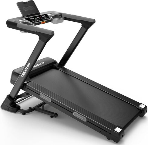 TREAFLOW Treadmill with 0-25% Auto Incline, 3.5 HP Folding for Home Running, 10.0 MPH Max Speed, 300 lbs Weight Capacity, Bluetooth Speaker. in Saudi Arabia