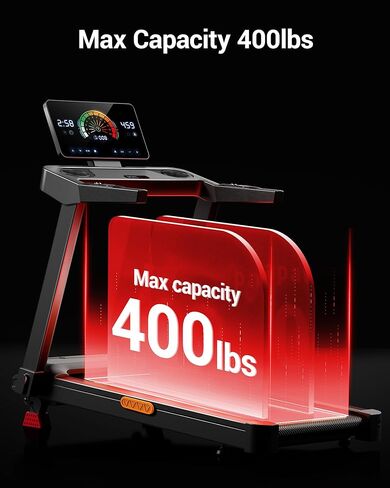 UMAY 20% Incline Treadmill for Home, 400 lb Capacity - Folding Treadmills wtih 3.5HP, 42.5" Wide Running Area & Shock Absorption for Running/Walking in Kuwait