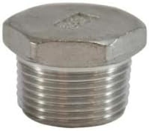 MIDLAND INDUSTRIES 63635 Cored Hex Head Plug, 1 in MPT, Stainless Steel, 150 lb in Saudi Arabia