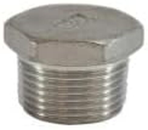 MIDLAND INDUSTRIES 63635 Cored Hex Head Plug, 1 in MPT, Stainless Steel, 150 lb in Saudi Arabia