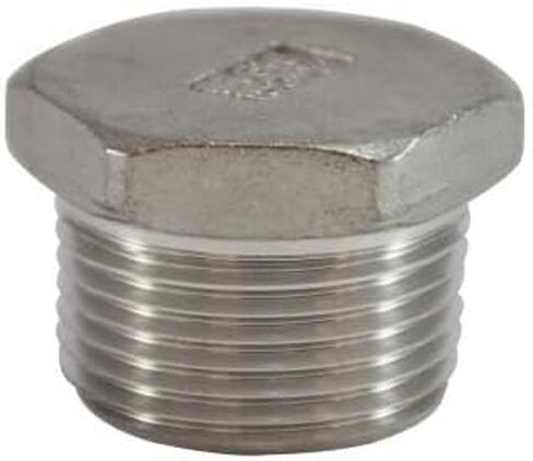MIDLAND INDUSTRIES 63635 Cored Hex Head Plug, 1 in MPT, Stainless Steel, 150 lb in Saudi Arabia