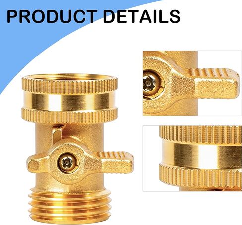 LIULO TOOL Brass Garden Hose Shut-Off Valve, 2 Pack 3/4 Inch Heavy Duty Solid Brass Garden Hose Shut Off Valve with 4 Extra Rubber Washers in Kuwait