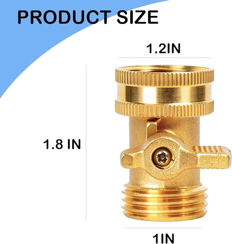 LIULO TOOL Brass Garden Hose Shut-Off Valve, 2 Pack 3/4 Inch Heavy Duty Solid Brass Garden Hose Shut Off Valve with 4 Extra Rubber Washers in Kuwait