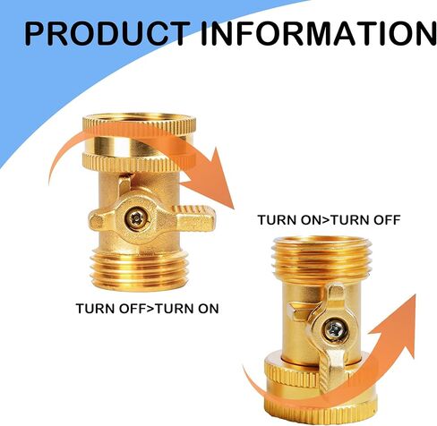 LIULO TOOL Brass Garden Hose Shut-Off Valve, 2 Pack 3/4 Inch Heavy Duty Solid Brass Garden Hose Shut Off Valve with 4 Extra Rubber Washers in Kuwait