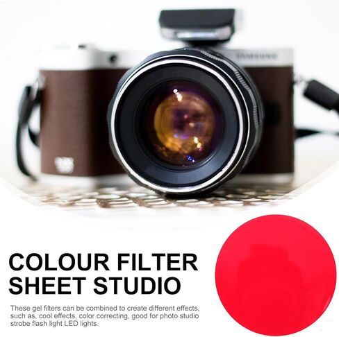 Toddmomy 10Pcs Sunset Light Correction Film Sheets for Photography and Photo Studio Lighting, Red 66Mm Colored Lighting Gels for Atmospheric Ambiance and Outdoor Photo Light Enhancement in Saudi Arabia