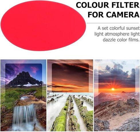 Toddmomy 10Pcs Sunset Light Correction Film Sheets for Photography and Photo Studio Lighting, Red 66Mm Colored Lighting Gels for Atmospheric Ambiance and Outdoor Photo Light Enhancement in Saudi Arabia
