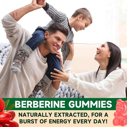 Premium Berberine Gummies, 2000mg High Potency Berberine HCI Supplement, Plus Ceylon Cinnamon, Milk Thistle for Women & Men, Immune System & Metabolism Support - 60 Gummies in Kuwait