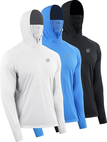NELEUS UPF 50+ Sun Shirt for Men's Fishing Long Sleeve Hooded Rash Guard Hiking Bike Hoodie in Saudi Arabia