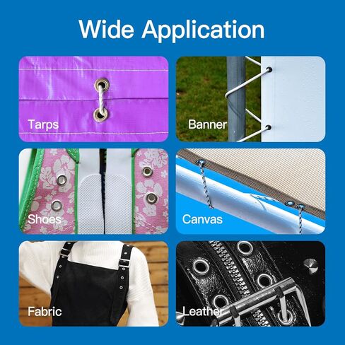 Heavy Duty Grommet Tool Kit, 1/4 and 3/8 Inch Handheld Hole Punch Pliers with 200 Eyelets and Grommets for Tarps Canvas Banner Leather Fabric (10mm/6mm) in Saudi Arabia