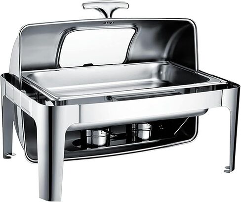 Catering Foods Heaters - Buffet Set with Rectangular Roll Top Hot Pots and Water Pans for Banquets and Events,Gold Steel Cover 9L in Saudi Arabia
