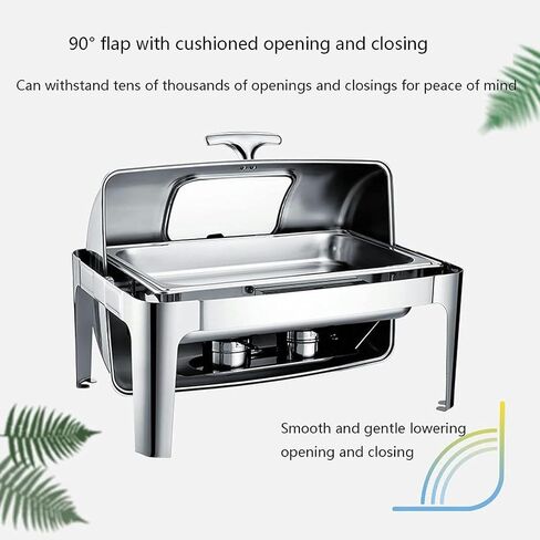 Catering Foods Heaters - Buffet Set with Rectangular Roll Top Hot Pots and Water Pans for Banquets and Events,Gold Steel Cover 9L in Saudi Arabia