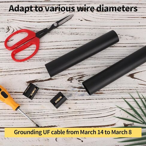 2 Sets Underground Wire Splice Kit, Underground Wire Connectors & Thermal Shrink Tubing UF Cable Splice Kit Suitable for 14/3 to 8/3 in Saudi Arabia