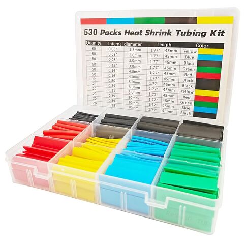 Heat Shrink Tubing Kit - 530 Pcs 2:1 Ratio Waterproof Insulation Sleeves with Storage Case,Colored Adhesive Lined Tubes with 12 Sizes for Home Repairs,Electronics,DIY Projects in Saudi Arabia