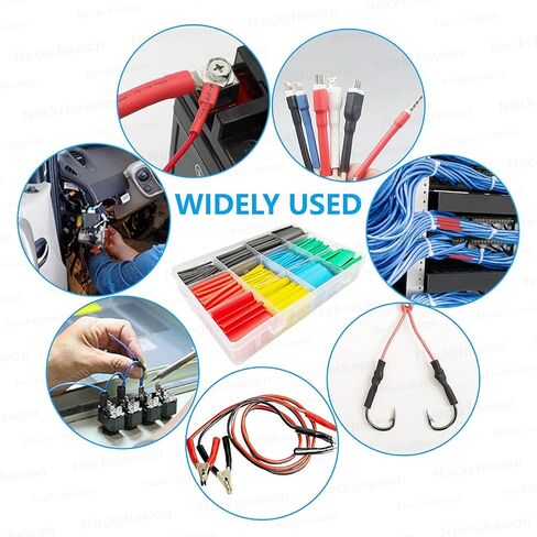 Heat Shrink Tubing Kit - 530 Pcs 2:1 Ratio Waterproof Insulation Sleeves with Storage Case,Colored Adhesive Lined Tubes with 12 Sizes for Home Repairs,Electronics,DIY Projects in Saudi Arabia