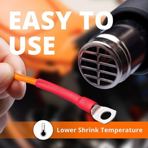 Wirefy 1 "أنابيب الانكماش الحراري - قطر كبير - نسبة 3: 1 - مبطنة بمادة لاصقة - أنابيب صناعية قابلة للانكماش بالحرارة - أحمر - لفة 50 قدم in Kuwait