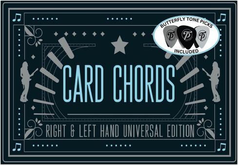 أوتار بطاقة الجيتار مع لهجة اللقطات إصدار فاخر مع حافظة | عازفو الجيتار الذين يستخدمون اليد اليمنى واليسرى (يناسب جميع القيثارات ذات الحجم الكامل) يتعلمون العزف على الأغاني المفضلة لديك في دقائق. in Kuwait