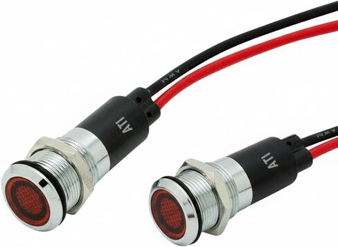 Alpinetech PL12M 12mm 1/2" 220V AC LED Metal Signal Indicator Pilot Dash Light… (Green) (Pack of 2) in Kuwait