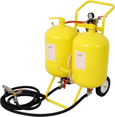 خزان مزدوج للصودا الكاشطة، 2 × 10 جالون وسائط مكبرة بسعة كاشطة 100 رطل، آلة تفجير الرمل شديدة التحمل للسيارات والمعادن والأسطح in Kuwait