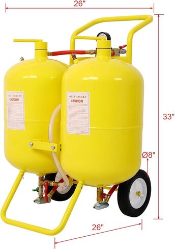 خزان مزدوج للصودا الكاشطة، 2 × 10 جالون وسائط مكبرة بسعة كاشطة 100 رطل، آلة تفجير الرمل شديدة التحمل للسيارات والمعادن والأسطح in Kuwait