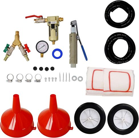 خزان مزدوج للصودا الكاشطة، 2 × 10 جالون وسائط مكبرة بسعة كاشطة 100 رطل، آلة تفجير الرمل شديدة التحمل للسيارات والمعادن والأسطح in Kuwait