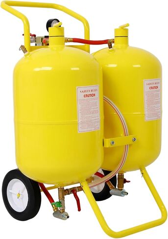 خزان مزدوج للصودا الكاشطة، 2 × 10 جالون وسائط مكبرة بسعة كاشطة 100 رطل، آلة تفجير الرمل شديدة التحمل للسيارات والمعادن والأسطح in Kuwait