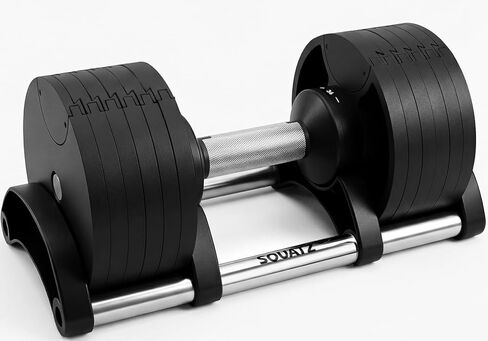 SQUATZ Adjustable Dumbbells with Quick Weight Change, Space-Saving Dumbbell Set with Anti‑Slip Handle, Secure Locking System, Heavy‑Duty Plates & Base for Home Workout and Strength Training in Saudi Arabia