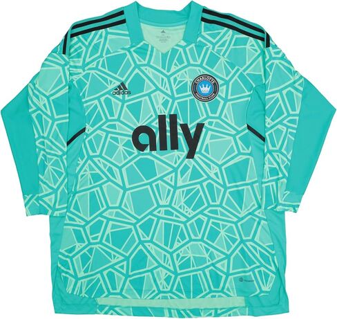 adidas Mens Charlotte FC MLS - Major League Soccer CON22GK Long Sleeve Jersey, Mint Rush/Aqua Blue in Saudi Arabia