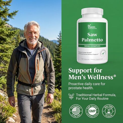 مركب دكتور فيتامين سو بالميتو 500 مجم، مستخلص 45%، 100 كبسولة، مكمل عشبي غير معدل وراثيًا لدعم صحة الرجال in Kuwait