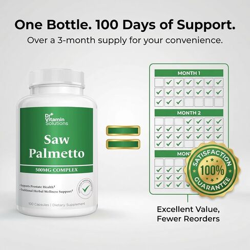 مركب دكتور فيتامين سو بالميتو 500 مجم، مستخلص 45%، 100 كبسولة، مكمل عشبي غير معدل وراثيًا لدعم صحة الرجال in Kuwait