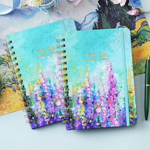 2026-2028 Monthly Planner/Calendar - 3 Year Monthly Planner 2026-2028, Jan. 2026 - Dec. 2028, 6.3" x 8.4", Calendar Planner, 3 Year Calendar 2026-2027-2028 with 36 monthly calendar Tabs, Pocket, Hardcover - Oil Painting in Saudi Arabia