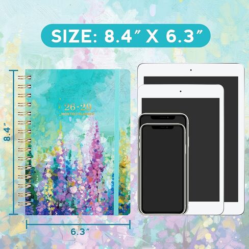 2026-2028 Monthly Planner/Calendar - 3 Year Monthly Planner 2026-2028, Jan. 2026 - Dec. 2028, 6.3" x 8.4", Calendar Planner, 3 Year Calendar 2026-2027-2028 with 36 monthly calendar Tabs, Pocket, Hardcover - Oil Painting in Saudi Arabia